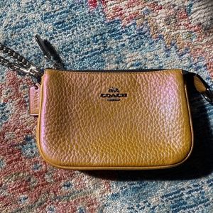 Coach Gold/Pink iridescent wristlet